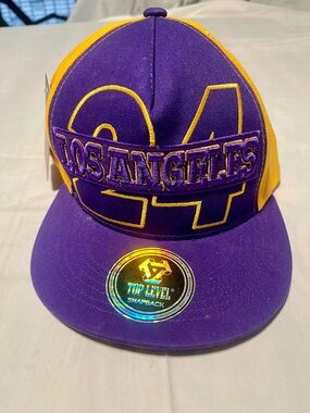 Los Angeles '24' men’s Snapback Hat - Purple & Yellow